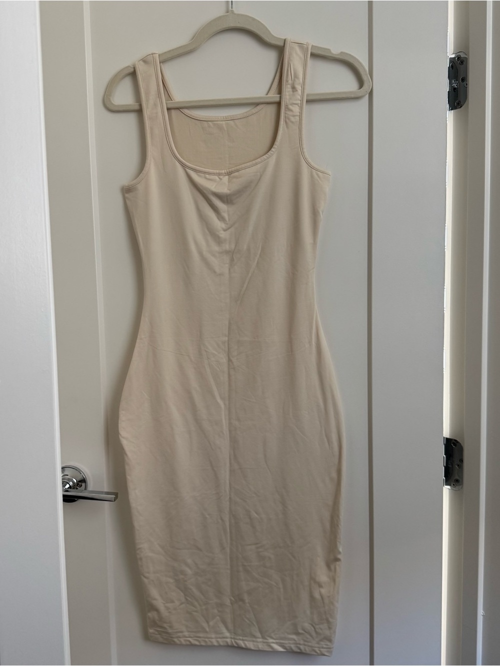 Sleeveless Bodycon Dress in Beige